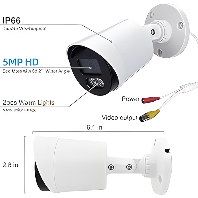 yoyomax 2-Pack 5MP HD Security Camera with Colorful Night Visio